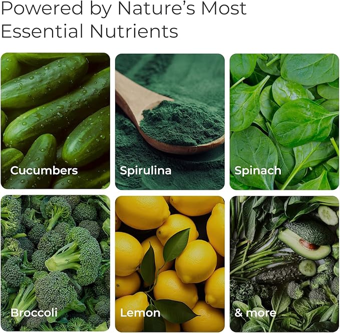 Livingood Daily Greens Capsules Super Greens Supplement with Spirulina Chlorella Broccoli Spinach Celery Lemon &amp More Plant Based for Digestion &amp Gut Health Non GMO Vegetarian 120 Ct