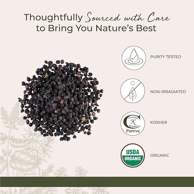 Starwest Botanicals Organic Elderberries - Dried Elderberries for Syrup Tea Gummies &amp Jam Certified Kosher Non-GMO - Bulk 2 lb Bag