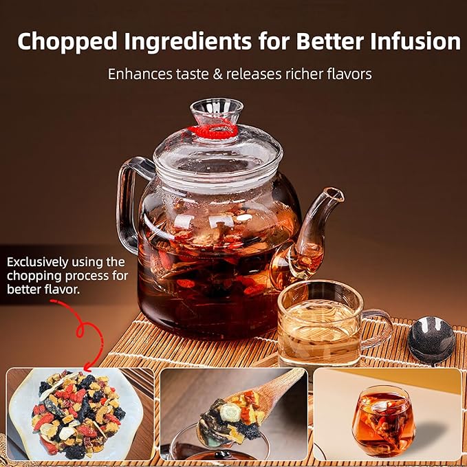 Ginseng Six Treasures Tea Traditional Herbal Kidney Tea Formula Ginseng Six Treasure Tea Bags Natural Kidney Cleanse Tea Bags for Women &amp Men Ginseng Six Treasure Tea（2Pack/50Bags）
