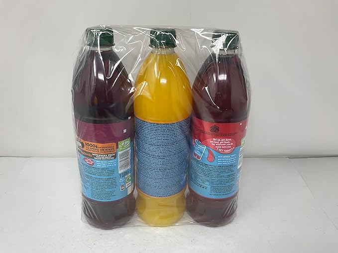 No Added Sugar Fruit Squash 1L Variety of 3 (Summer Fruits Orange Apple &amp Blackcurrant)