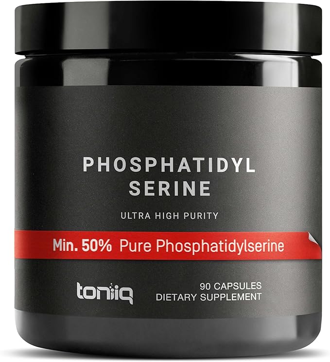 Toniiq Phosphatidylserine - 400mg Formula - World’s First 50% Purity - Highest Purity in The US - Soy Free Phosphatidylserine Supplement - 90 Veggie Capsules