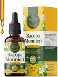 HERBAMAMA Bacopa Monnieri Supplement - Vegan Brain Focus and Clarity Support with Bacopa Extract Tincture - Non-GMO Alcohol &amp Sugar-Free Brahmi Herb Drops 84-Day Supply