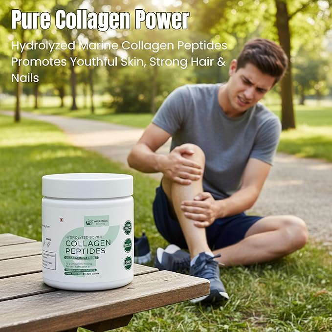 Hydrolyzed Bovine Collagen Peptides Powder – Easy-to-Mix Formula for Skin Hair Nails &amp Joint Health – 20 g per Serving 2 Scoops Non-GMO Supplement – Third-Party Lab Tested