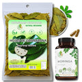 Guanábana Hoja Seca Té (Dried Soursop Leaves Tea) Combo 4 oz Bag + Moringa 90 Organic Capsules 1500 mg per Serving – 100% Natural Vegan Superfood – Non-GMO Gluten-Free – Made in USA – Rich in Ant