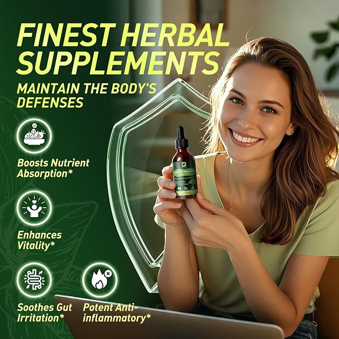 B BEWOTHS 2PACK Oregano Oil Drops Oil of Oregano with Black Seed Oil Vitamin E Carvacrol Oregano Liquid Herbal Blend for Immune Antioxidant Digestive Gut Cleanser Kidney Health Support - 4 Fl Oz