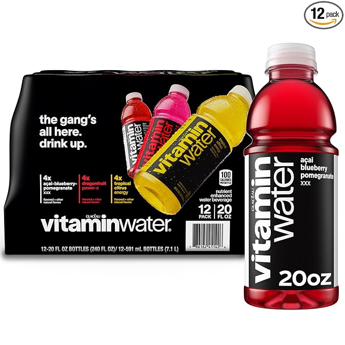 vitaminwater Variety Pack Nutrient Enhanced Flavored Water Beverage 20 fl oz Bottles 12 Pack
