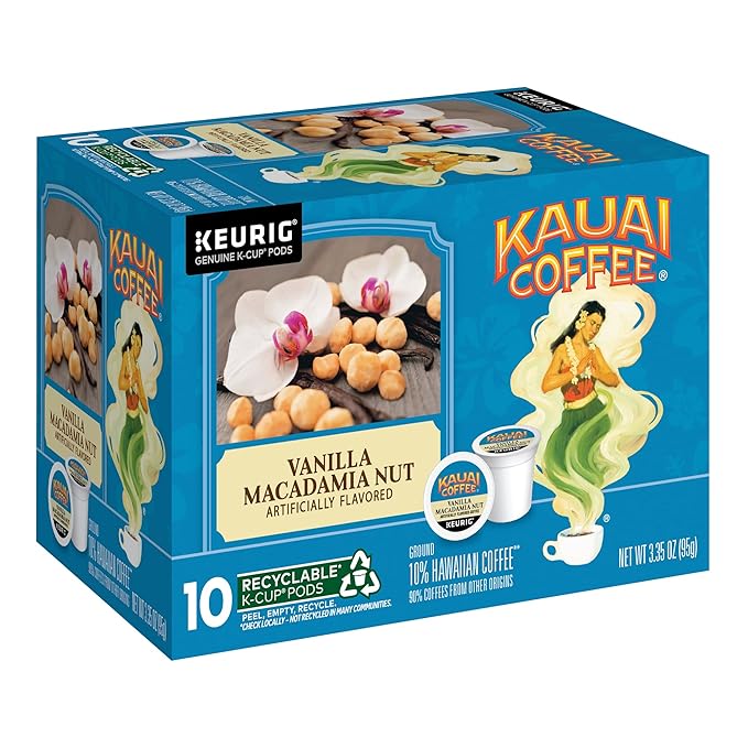 Kauai Coffee K-Cup Pods for Keurig Brewers – Arabica Coffee 10% Hawaiian – Medium Roast Rich Smooth No Bitterness – Three Flavors 4 Packs of 10 Single Serve K-Cups