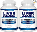 Arazo Nutrition Liver Cleanse Detox &amp Repair Formula – Milk Thistle Herbal Support Supplement: Silymarin Beet Artichoke Dandelion Chicory Root (Pack of 2)