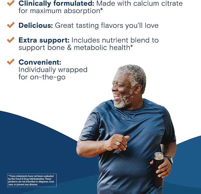 Bariatric Fusion Bariatric Calcium Supplement Chews | Calcium Citrate with Vitamin D3 Bariatric Vitamin | Sugar Free Chewable | 500mg | Variety Pack | 90 Count