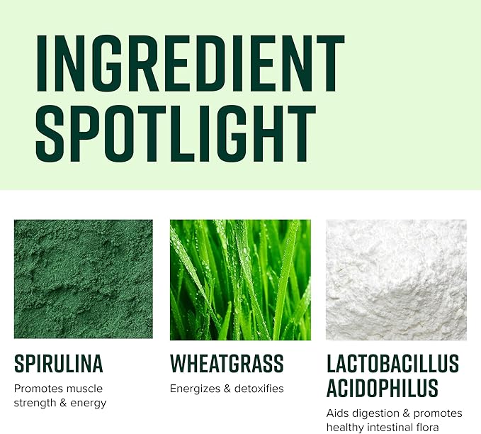 Vibrant Health Green Vibrance Superfoods Powder with 70+ Plant-Based Whole Foods &amp 25 Billion Probiotics Per Serving Blueberry Lemon 25 Servings