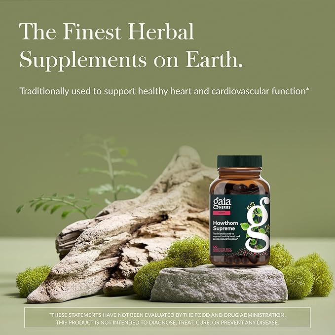 Gaia Herbs Hawthorn Supreme - Hawthorn Berry Supplement - with Herbs Traditionally Used to Support Heart Health* - 120 Vegan Liquid Phyto-Caps (120 Servings)