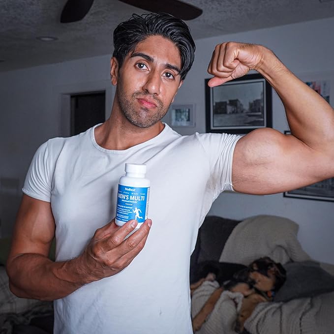 Multivitamin for Men with 38 Key Nutrients B Complex D3 A C Zinc Magnesium Calcium Asian Ginseng Ashwagandha Turmeric for Bones Muscle Immunity | 60 Vegan Capsules | 1 Month Supply