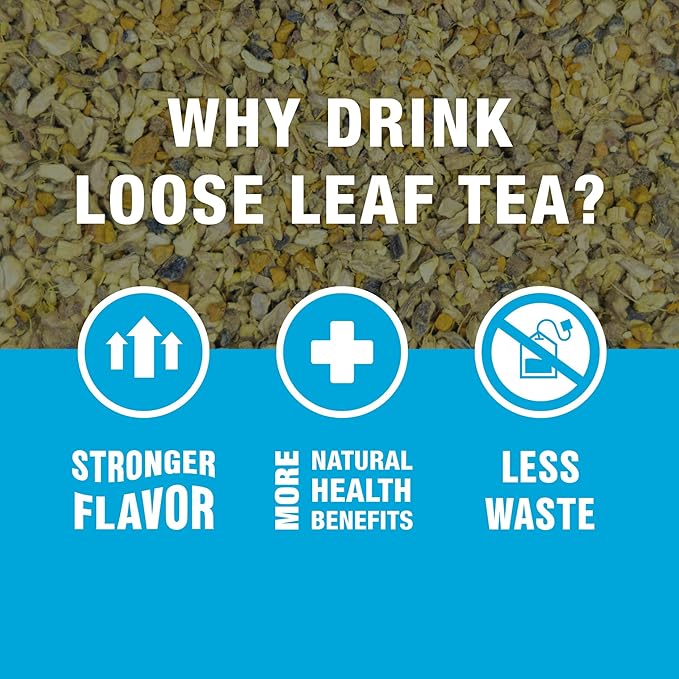 Tiesta Tea - Lemon Ginger Turmeric Loose Leaf Lemon Ginger Herbal Tea Premium Non-Caffeinated Herbal Blend Make Hot or Iced &amp Brews Up to 200 Cups 16 Ounce Resealable Bulk Pouch