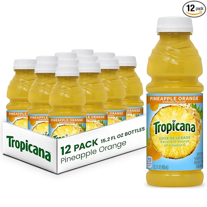Tropicana Juice Drink 15.2 Bottles Pineapple Orange 15.2 Oz (Pack of 12)