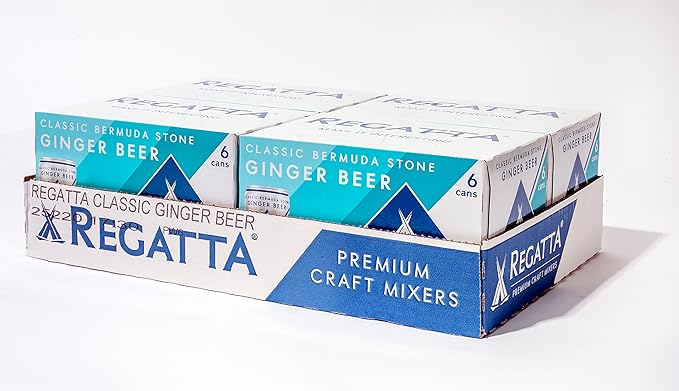 Ginger Beer Regatta Craft Mixers Premium Ginger Beer All-Natural Ingredients Non-GMO 7.5oz Case of 24 Sleek Cans