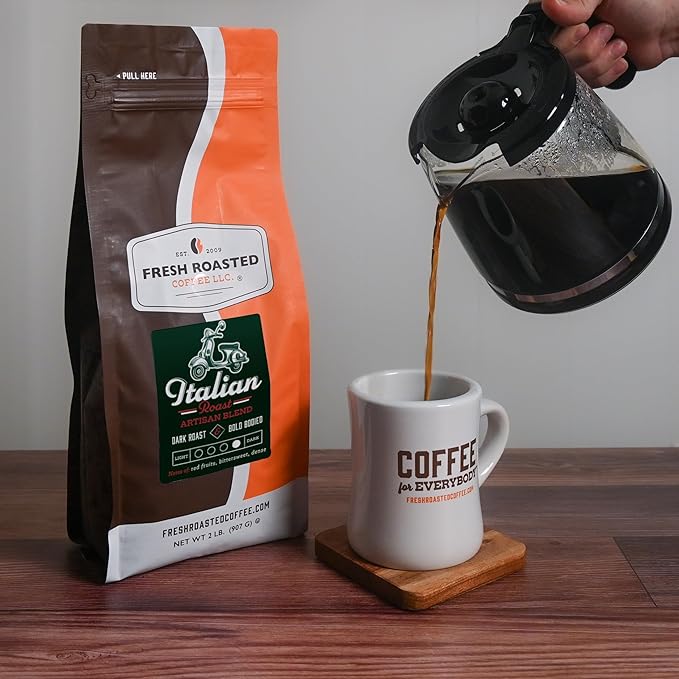 Fresh Roasted Coffee Italian Roast 2 lb (32 oz) Dark Kosher Whole Bean