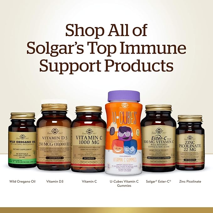 Solgar Vitamin C 1000 mg with Rose HIPS 250 Tablets - Antioxidant &amp Immune Support - Overall Health - Supports Healthy Skin &amp Joints - Non-GMO Vegan and Kosher - 250 Servings