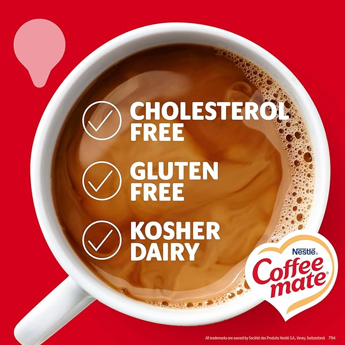 Nestle Coffee mate Creamer Singles Variety Pack Original Hazelnut Italian Sweet Creme Vanilla Caramel Non Dairy No Refrigeration 0.375 fl oz Tubs 200 Count (Pack of 50 Per Flavor)
