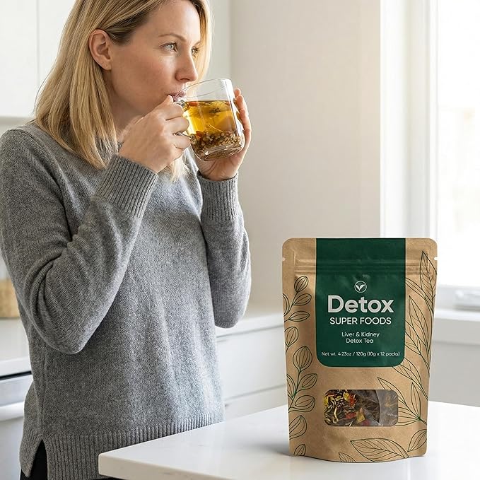 Liver &amp Kidney Detox Tea Natural Herbal Blend with Dandelion Root Goji Berry Cassia Seed Orange Peel &amp Chrysanthemum Refreshing Daily Wellness Tea – 12 Servings