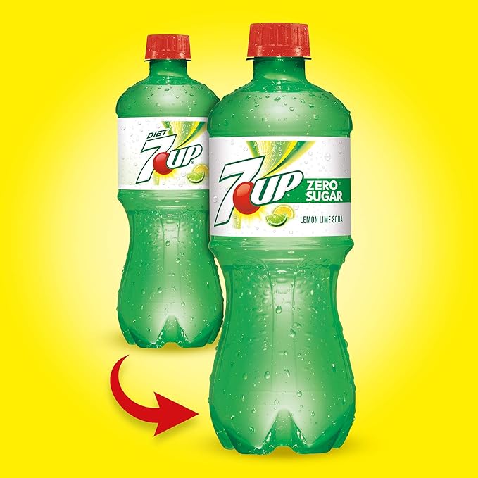 Zero 7up 20oz Soda Bottles Pack of 24 (Total of 480 FL OZ) F