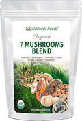 Z Natural Foods Organic 7 Sacred Mushrooms Blend - Lion’s Mane Cordyceps Chaga Red Reishi Shiitake Maitake - Organic Mushroom Powder for Coffee Smoothies 1 lb