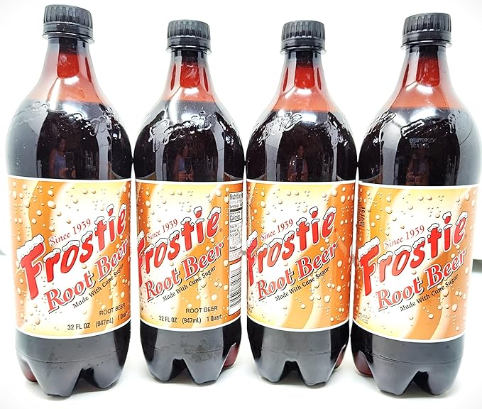 4 pack of Frostie Soda Pop Soft Drink 32oz Plastic Bottles (32oz Root Beer Made with Cane Sugar)