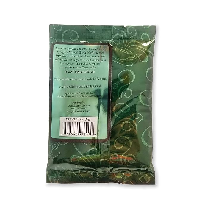 Churchill Coffee Sinless Pastry Decaf 10 Portioned Packs -1.5 oz each - Ground - Flavored Decaf Coffee