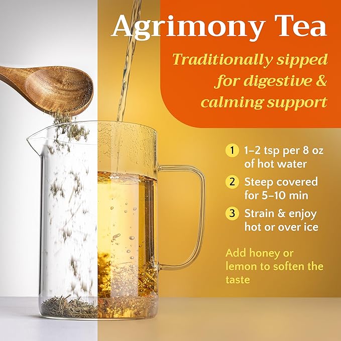 Agrimony Herb 1lb Tea - Dried Agrimonia Eupatoria - Cut &amp Sifted Fresh Herbal Loose Teas