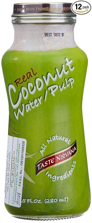 Taste Nirvana Coconut Wtr Pulp Natural 9.5 FO (Pack of 12) ( Value Bulk Multi-pack)