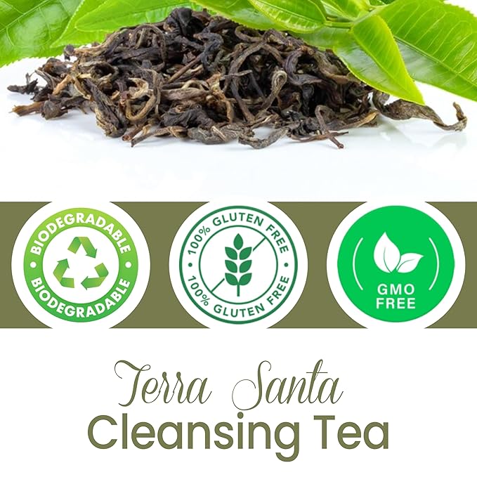 Milamiamor Terra Santa Cleansing Tea – Herbal Detox Digestive Relief &amp Bloating Reduction Proven Laxative Blend with Antioxidants for Digestive Cleanse &amp Natural Detox Made in USA 14 Tea B