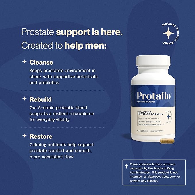 Prostate Supplements for Men - Supports Urinary Flow &amp Bladder Control | Probiotics + Black Walnut Nettle Turmeric Lycopene Pumpkin Seed Vitamin D3 &amp K2 Zinc + Selenium 60 Caps