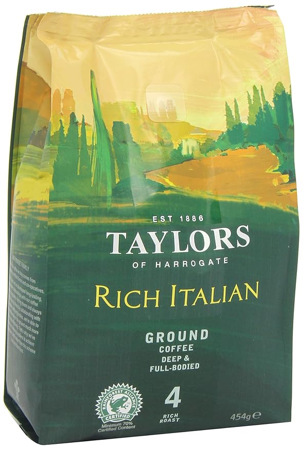 Taylors of Harrogate Rich Italian Ground Coffee 454 g (Pack of 4)