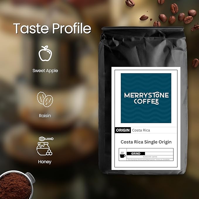 Merrystone Costa Rica Single Origin Medium Roast Roasted to Order 5 Lb Coarse Grind