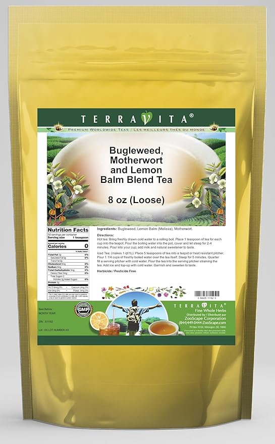 Thyroid Support Tea (Loose) - Bugleweed Motherwort and Lemon Balm (8 oz ZIN: 511182)