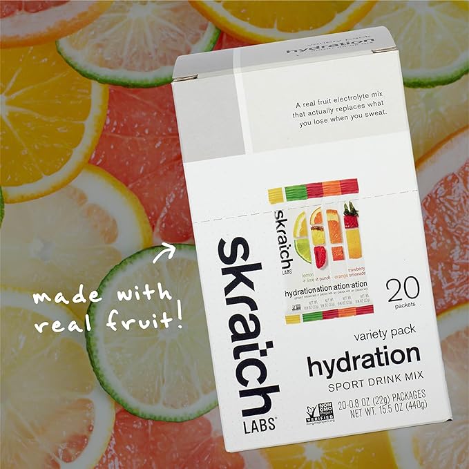 Skratch Labs Hydration Packets - Hydration Drink Mix Variety Pack (20 Single Serving Packets) - Electrolyte Powder Developed for Athletes and Sports Performance Gluten Free Vegan Kosher