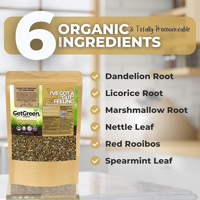 Gut Health and Cleanse For Her Loose Leaf Tea w/ Dandelion Root Licorice Root Nettle Leaf | Organic Herbal Tea | 2 oz (57 gram) | Decaf Vegan Healthy ZERO Caffeine Organic Herbs No Natural or