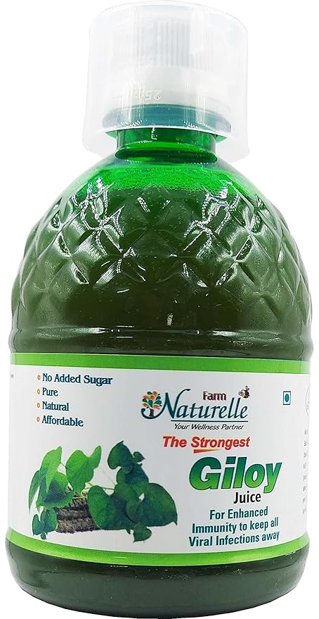 Farm Naturelle 100 % Pure Herbal Giloy Juice 400 ml-No ed Sugar and Honey 55g x 1