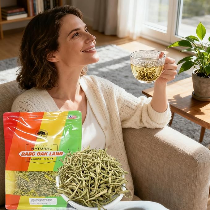 DABC OAK LAND Premium Dried Honeysuckle Tea Jin Yin Hua Honeysuckle Flowers Buds Wild Lonicera Japonica Chinese Traditional Loose Herbal Tea Caffeine Free - Refreshing &amp Clean Taste 金银花 4OZ/Bag