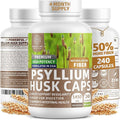 Number One Nutrition N1N Premium Psyllium Husk Capsules [All Natural1450 MG] Powerful Soluble Fiber Supplement to Support Regularity and Digestive Health 240 Caps