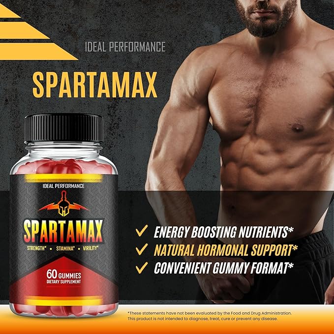 Spartamax Gummies Official Spartamax Supplement Gummy for Men - Maximum Strength All Natural Formula for Energy Stamina &amp Performance Advanced Formula Spar Tamax Support Reviews (60 Gummies)