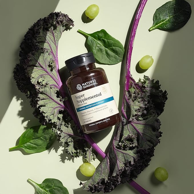 Nature's Sunshine Super Supplemental w/o Iron: Complete Multivitamin with Minerals Antioxidants &amp More for Overall Health Immune &amp Energy Support. 120 Tabs