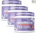 ColonSweep - Strawberry Flavored Probiotic Psyllium Husk Powder Colon Cleanser7.8 oz. Fiber Supplement Support for Gut Health - Cleanse for Bloating Relief &amp Detox- 30 Servings (Pack of 3)