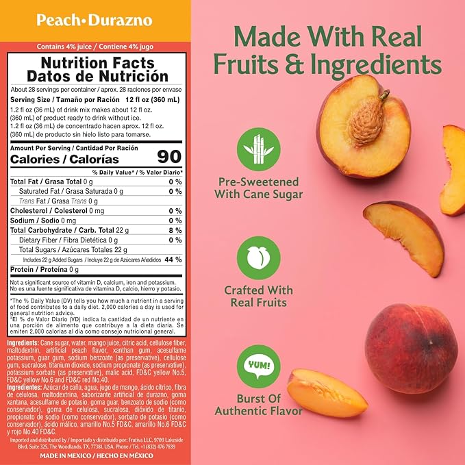 Frutiva Authentic Drink Mix Bundle | Made in Mexico with Cane Sugar | Aguas Frescas Concentrate Makes 2.6 Gallons | No High Fructose Corn Syrup | Perfect for Cocktails &amp Drinks