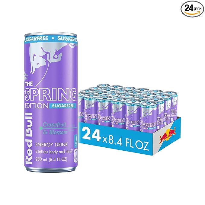 Red Bull Grapefruit and Blossom Sugar-Free Energy Drink with 80mg Caffeine plus Taurine &amp B Vitamins 8.4 Fl Oz Pack of 24 Cans
