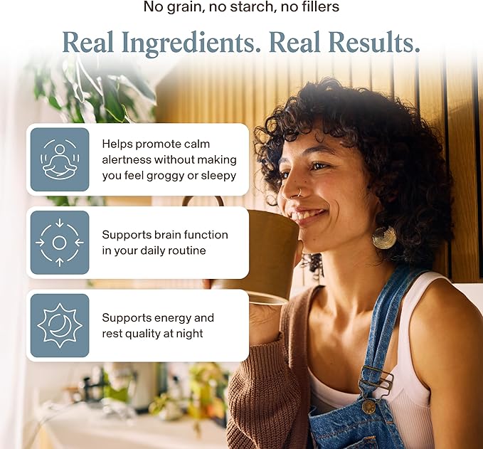 Real Mushrooms Lion’s Mane Calm Capsules (90 Count) – Organic Lions Mane Fruiting Body Extracts 200mg Organic Reishi 200mg AlphaWave L-Theanine for Calm Clarity &amp Relaxed Alertness 90ct