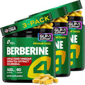 3-Pack Berberine Supplement - Triple Strength GLP-1 Activator w/Goldenseal Apple Cider Vinegar Green Tea Extract - Goldenseal Supplements Digestive Health Support Heart Immune System 180 Caps