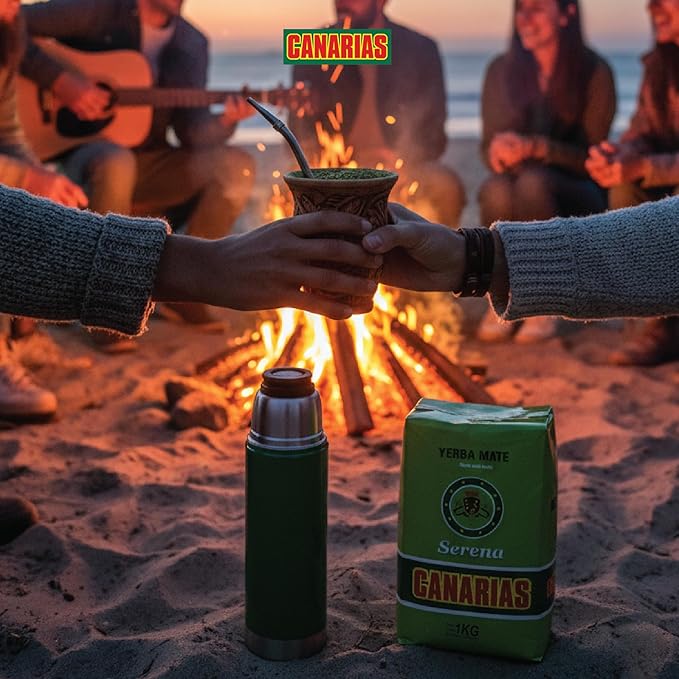 Canarias Serena Yerba Mate Tea - Herbal Yerba Mate with Melissa Passionflower &amp Mint - Ground Leaf Mate - Smooth &amp Balanced Flavor - 1 kg (Pack of 2)
