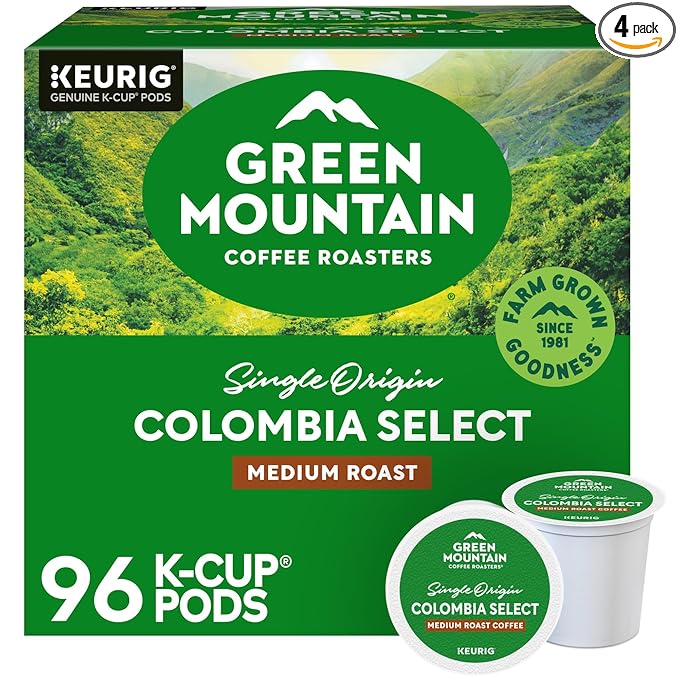 Green Mountain Coffee Roasters Colombia Select Coffee Keurig Single-Serve K-Cup Pods Medium Roast Coffee 96 Count