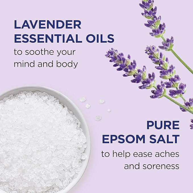 Dr Teal's Sleep Spray with Melatonin &amp Essential Oil Blend (Pack of 3) &amp Epsom Salt Soaking Solution Soothe &amp Sleep Lavender 3lbs