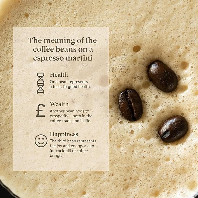 3-PACK ESPRESSO MARTINI COCKTAIL GARNISHES | Organic whole coffee beans from Moses Coffee &amp Co. 0.5oz premium cocktail essentials for mixologists bartenders and home cocktail lovers | (Symbol o